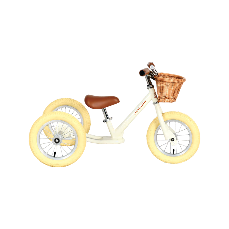 HYB-003 12 "Grøn og gul ingen pedaler fleksibel balancecykel